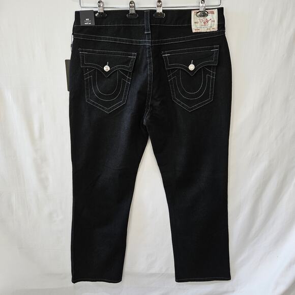 True Religion Men's Black Jeans Ricky Relaxed Straight Size 36x30 - Picture 2 of 10